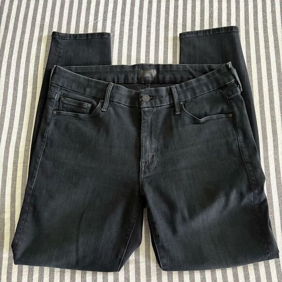 Mother The Looker Crop Blackbird Skinny Jeans Size 30 - Picture 3 of 11